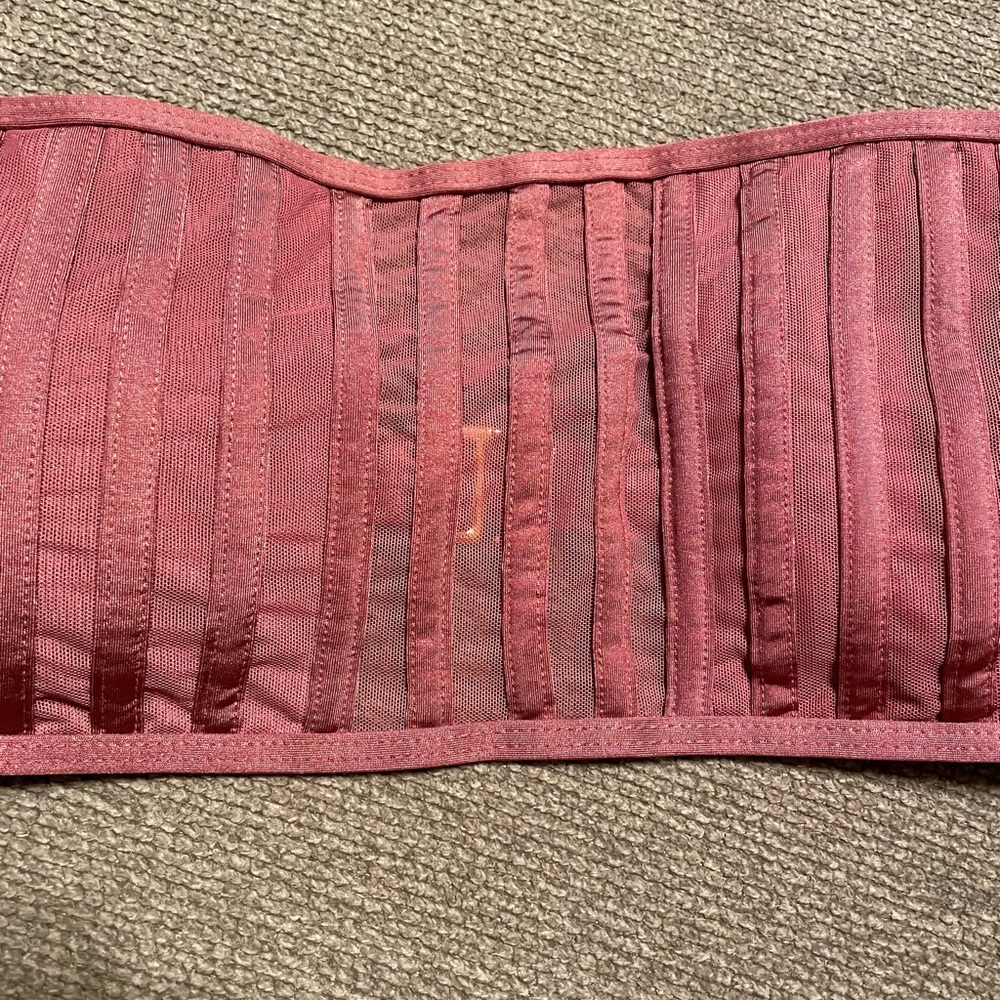 BCBGMaxAzria Apricot Blush Seams Bandeau Bikini Top, size 8, NWT - Picture 8 of 9